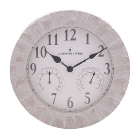 Country Living Stone Effect Indoor Outdoor Wall Clock